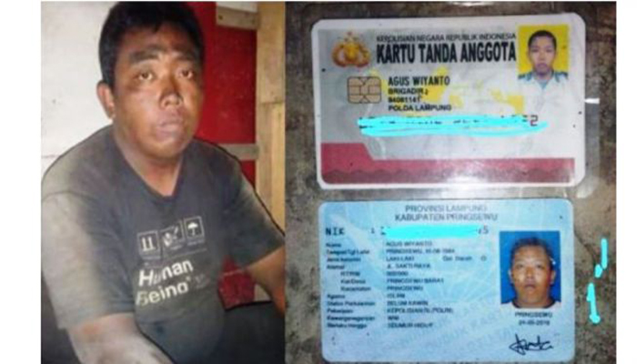 Agus Wiyanto, Anggota Polres Pringsewu yang ditemukan terlantar di asrea Pelabuhan Merak/istimewa