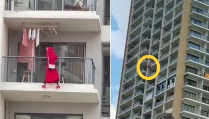 Seorang wanita di China terjatuh dari lantai 25 saat membuat video.[Facebook/Weibo via World Of Buzz]