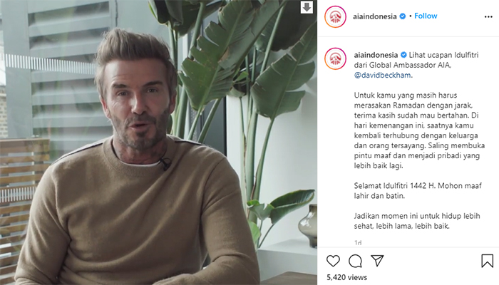 David Beckham/tangkapan layar aiaindonesia