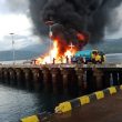 Kapal Pengangkut BBM Terbakar di Pelabuhan Larantuka, NTT
