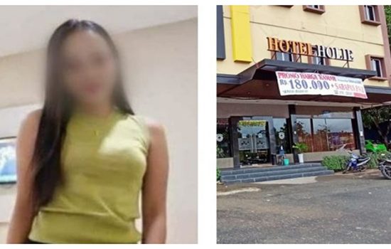 D, perempuan bersimbah darah di Hotel Holie Batam (kolase)